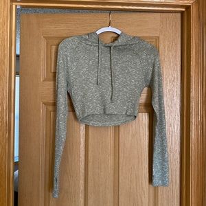 Gymshark green knit cropped hoodie